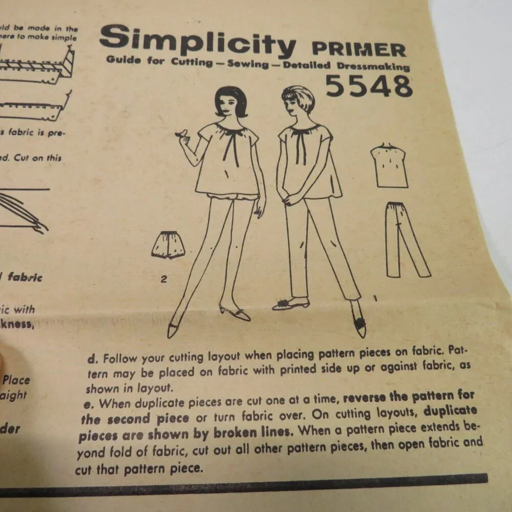 simplicity 5548 EASY night shirt, shorts, pants sewing pattern